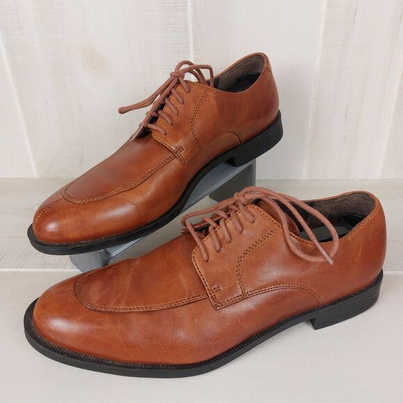 Cole Haan Split Toe Dress Oxford Shoes Men\'s 9.5M Brown Leather Lace Up